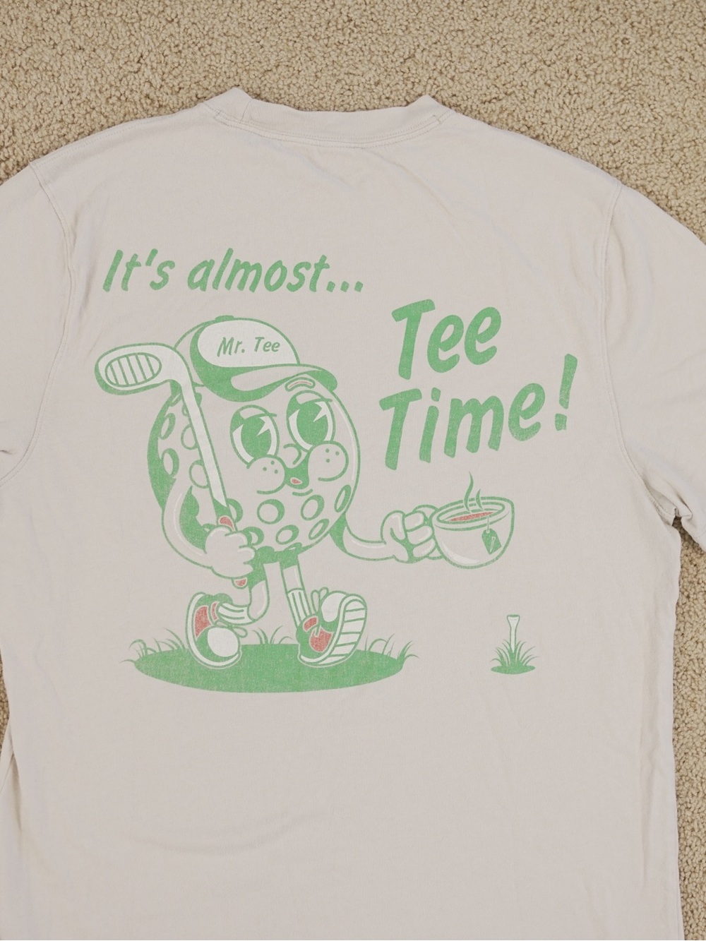 Abercrombie & Fitch White Tee with Green Graphic "Tee Time"